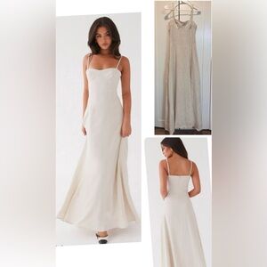 PEPPERMAYO Angelina Linen Maxi Dress Oatmeal Size 4